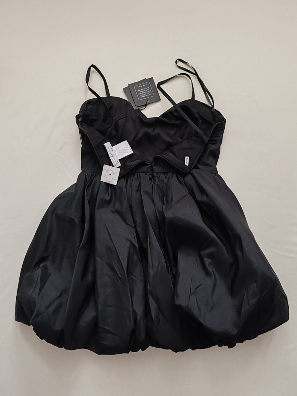 NWT IEENA for Mac Duggal Black Ruched Sweetheart Bubble Hem Mini Cocktail Dress - Picture 11 of 16